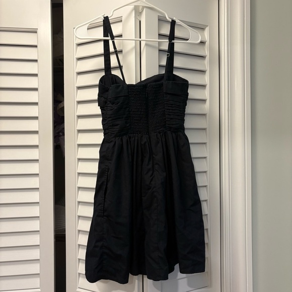 Abercrombie & Fitch Emerson Mini Dress Linen Blend Black Size Extra Small - Picture 5 of 7